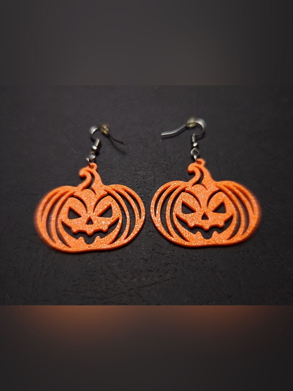 Orange Pumpkin Jack-O'-Lantern Dangle Earrings - Women Jewelry